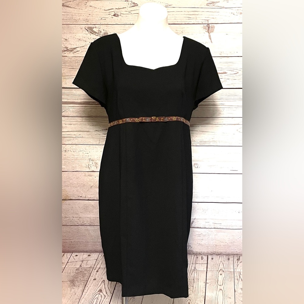 Maternite Black Dress with Waist Accent and Tie Size 14
